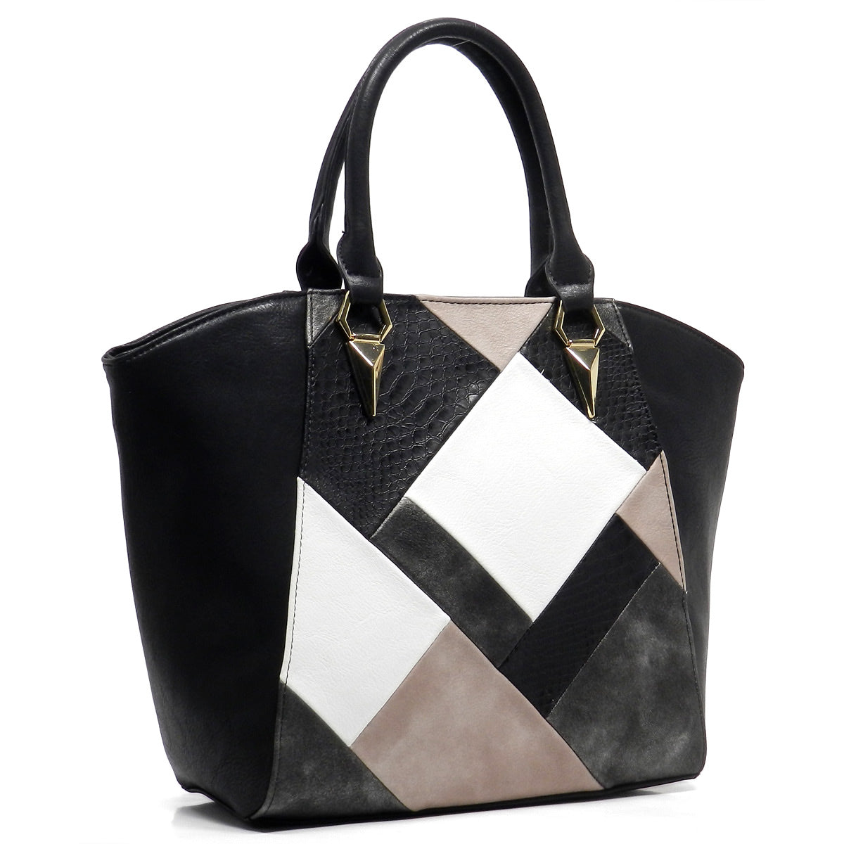 Patchwork Top Handle Satchel