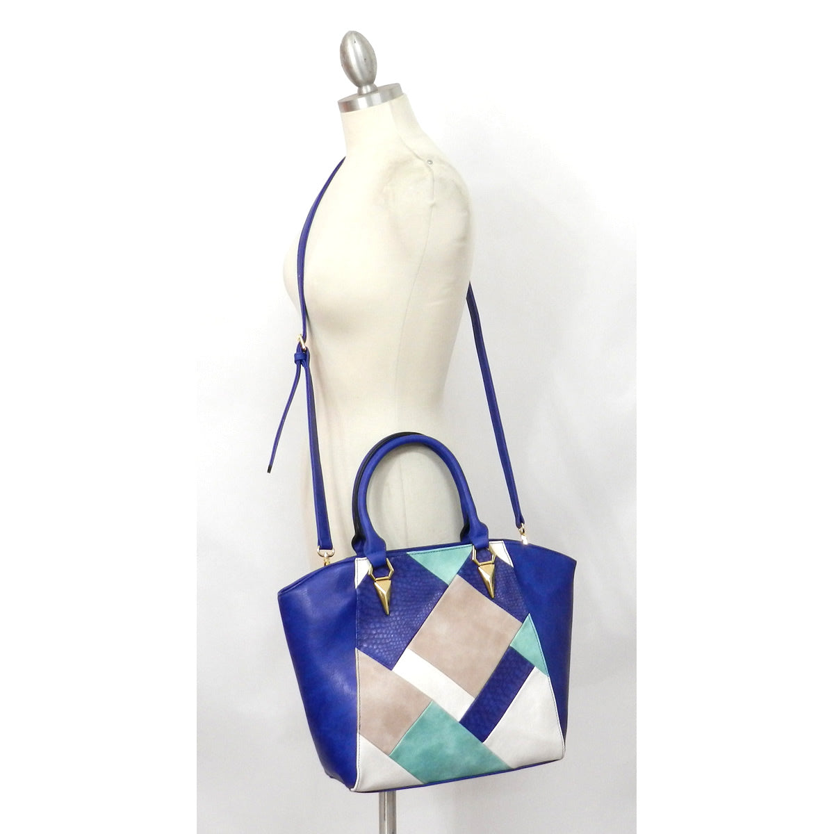 Patchwork Top Handle Satchel
