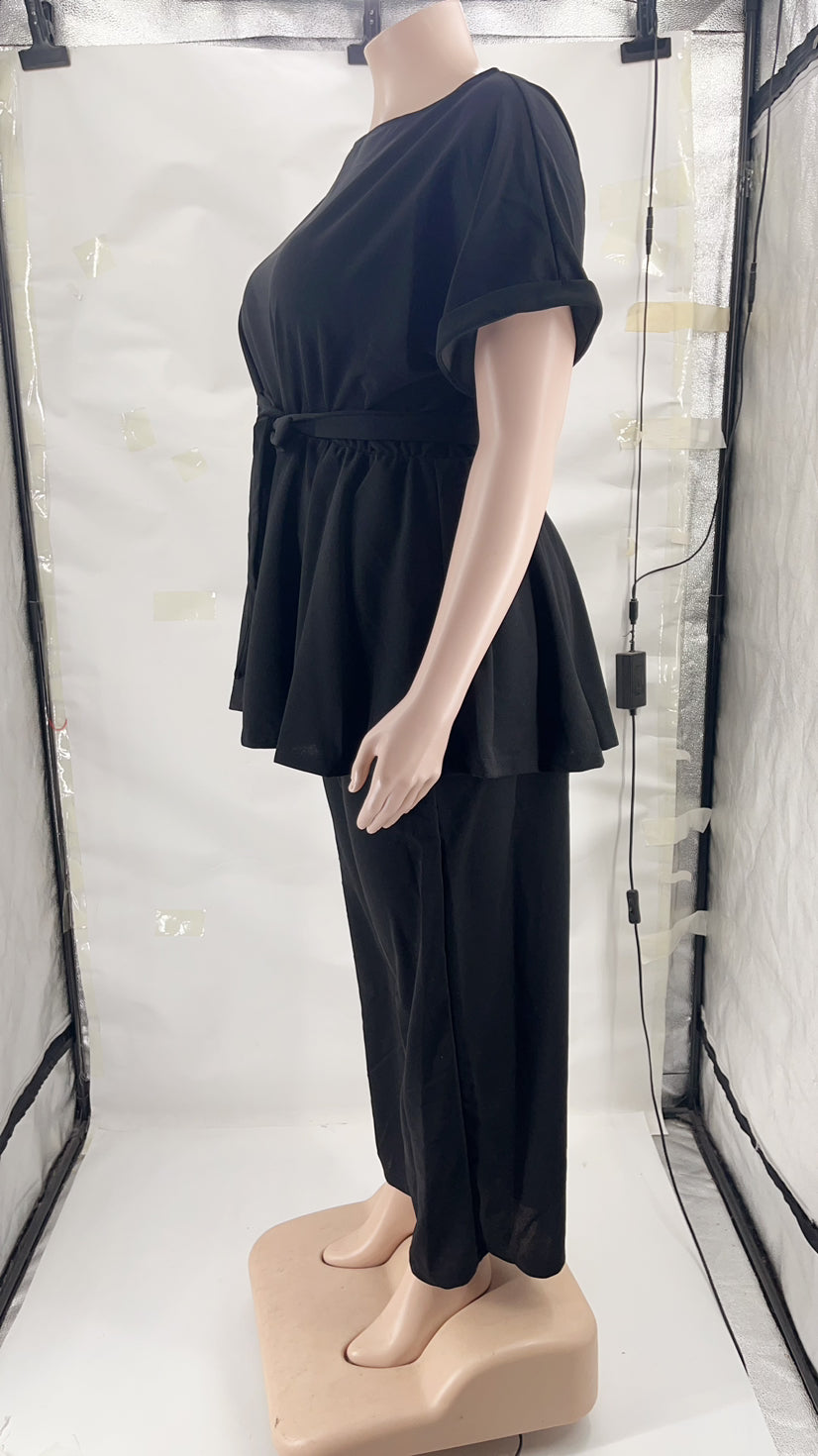 Solid Color Loose Pants Outfit