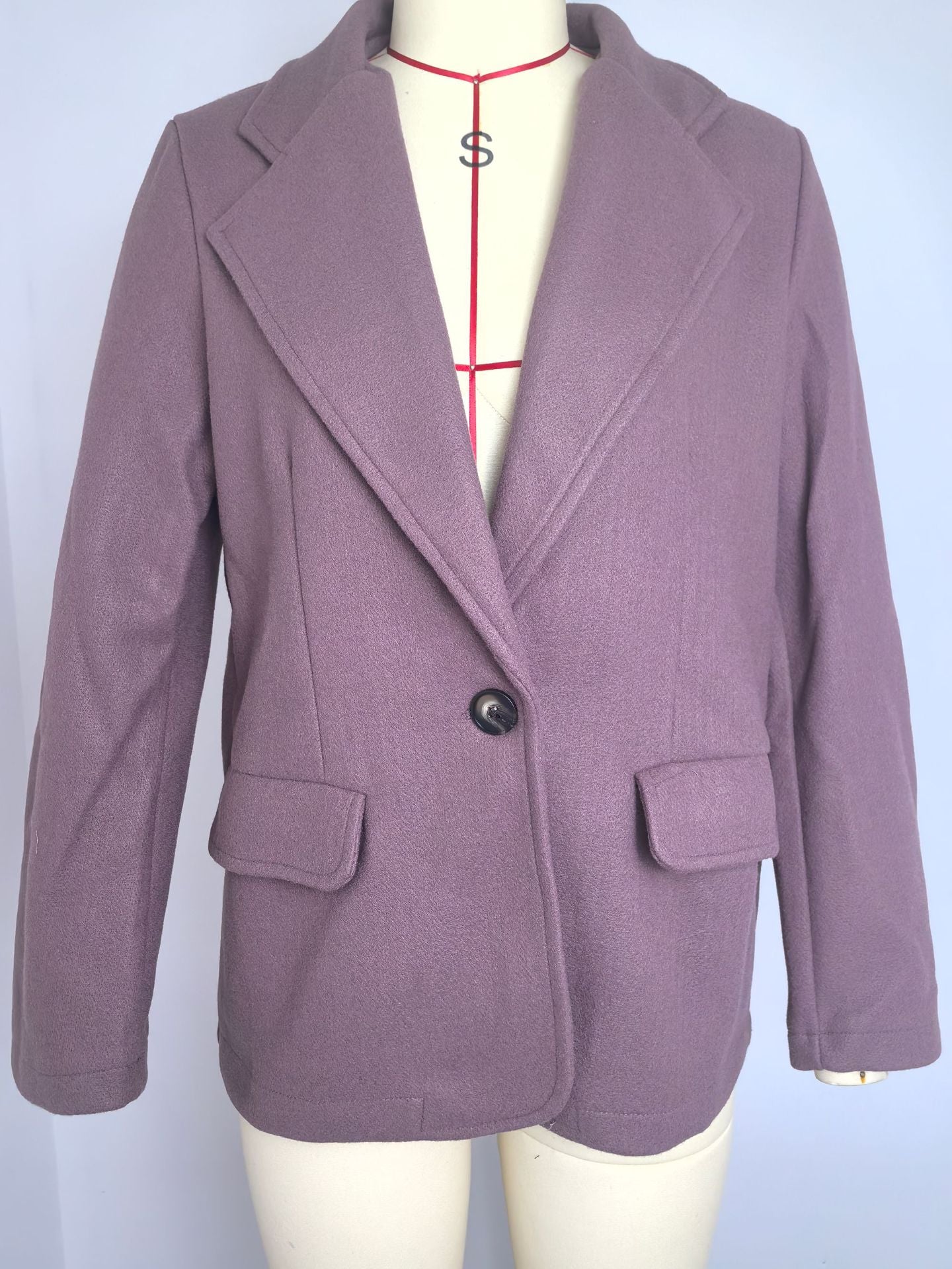 Casual Button Solid Color Woolen Coat Jacket