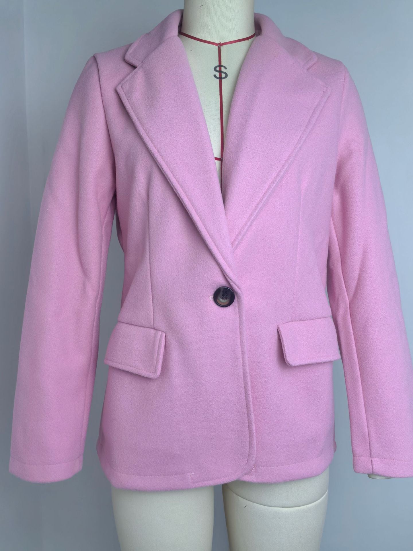 Casual Button Solid Color Woolen Coat Jacket
