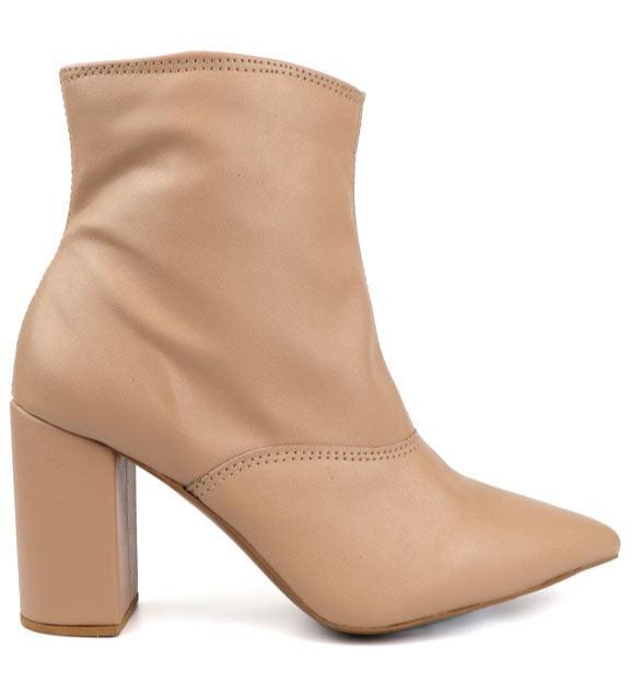 Pointed Toe Bootie with a Block Heel