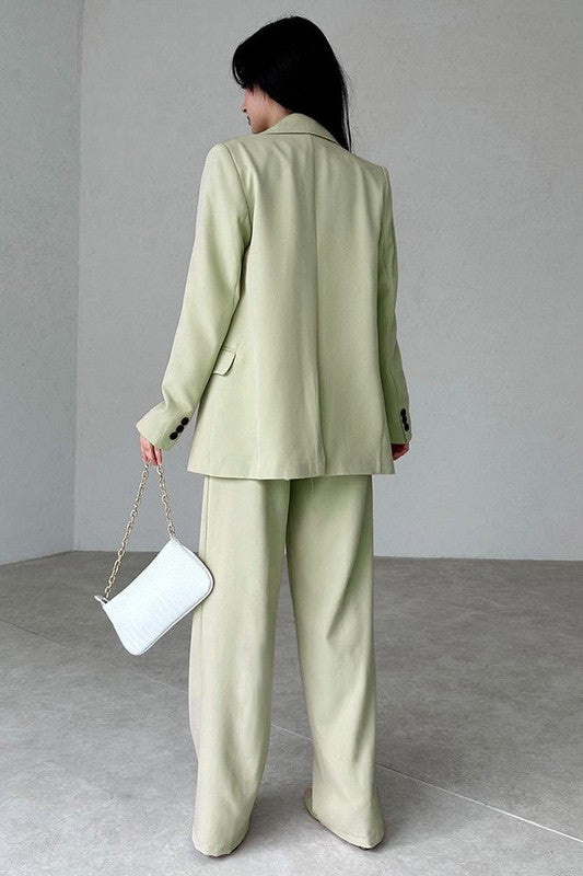 Chic Authority Suit Set Sky Blue