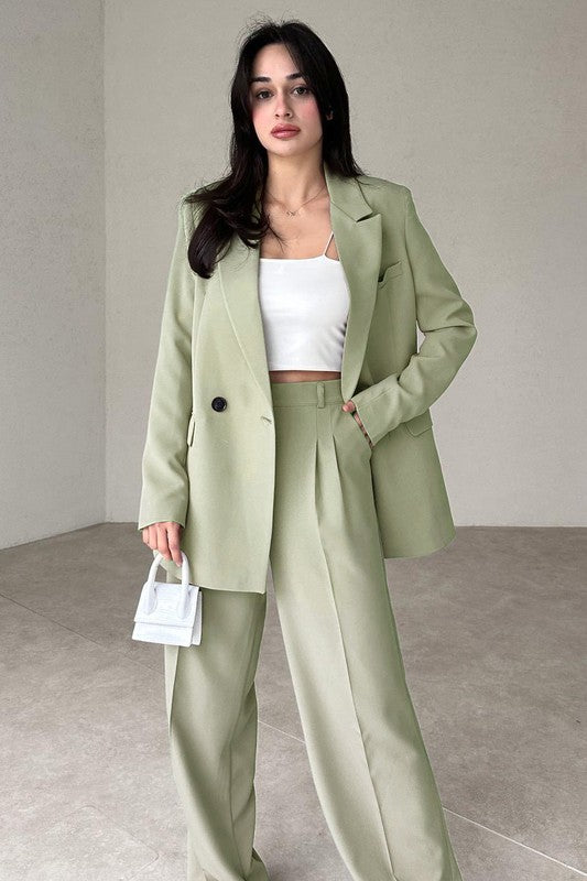 Chic Authority Suit Set Sky Blue