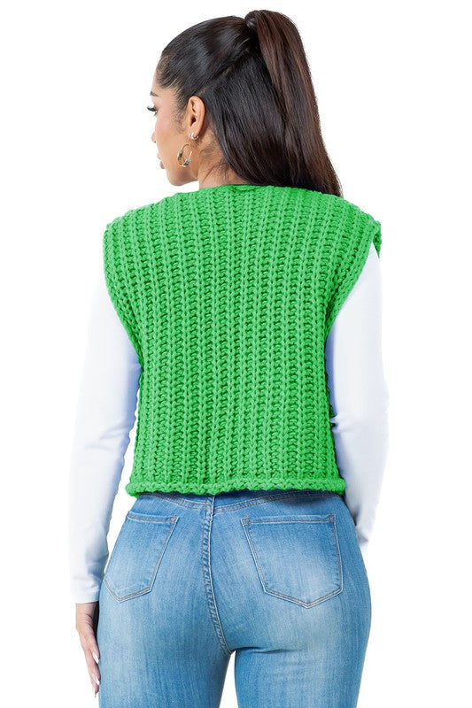 Knit Elegance Buttoned Vest