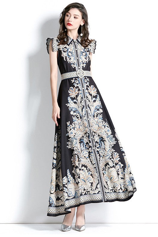 Serene Petals Maxi Dress