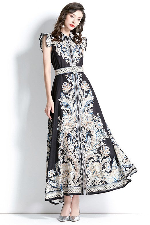 Serene Petals Maxi Dress