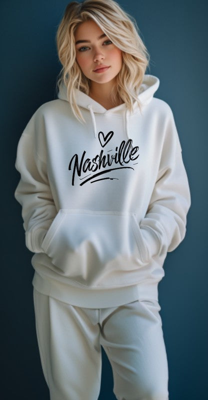 Cursive Nashville Hoodie Graphic Sweatshirt