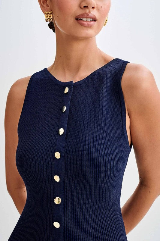 Navy Knit Charm Maxi