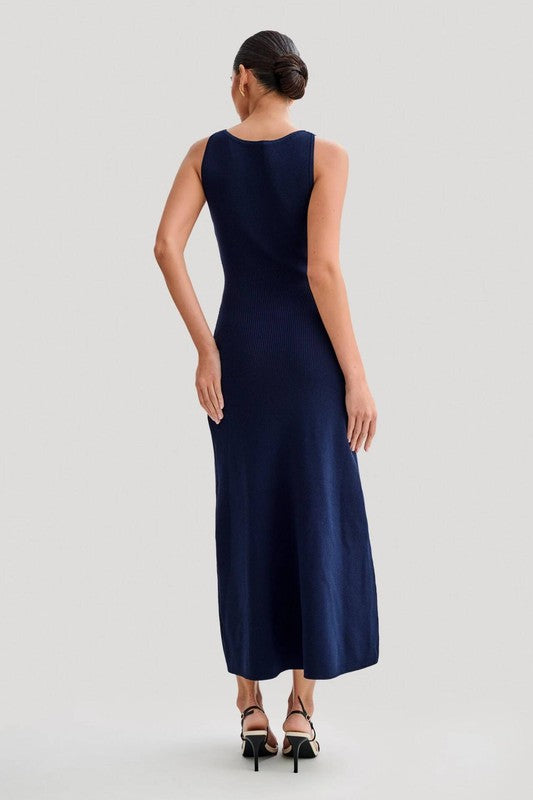 Navy Knit Charm Maxi