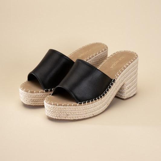 LOCK-1 Espadrille Mule Heels