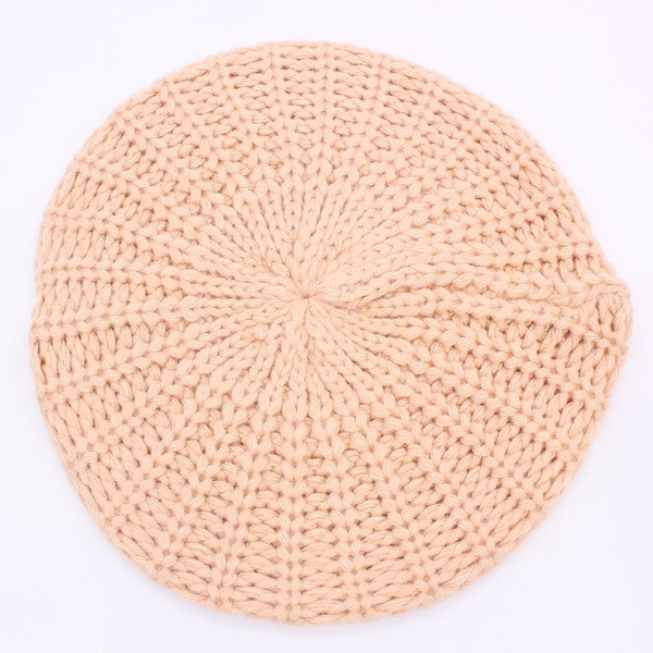 KNITTED CABLE KNIT FASHION BERET