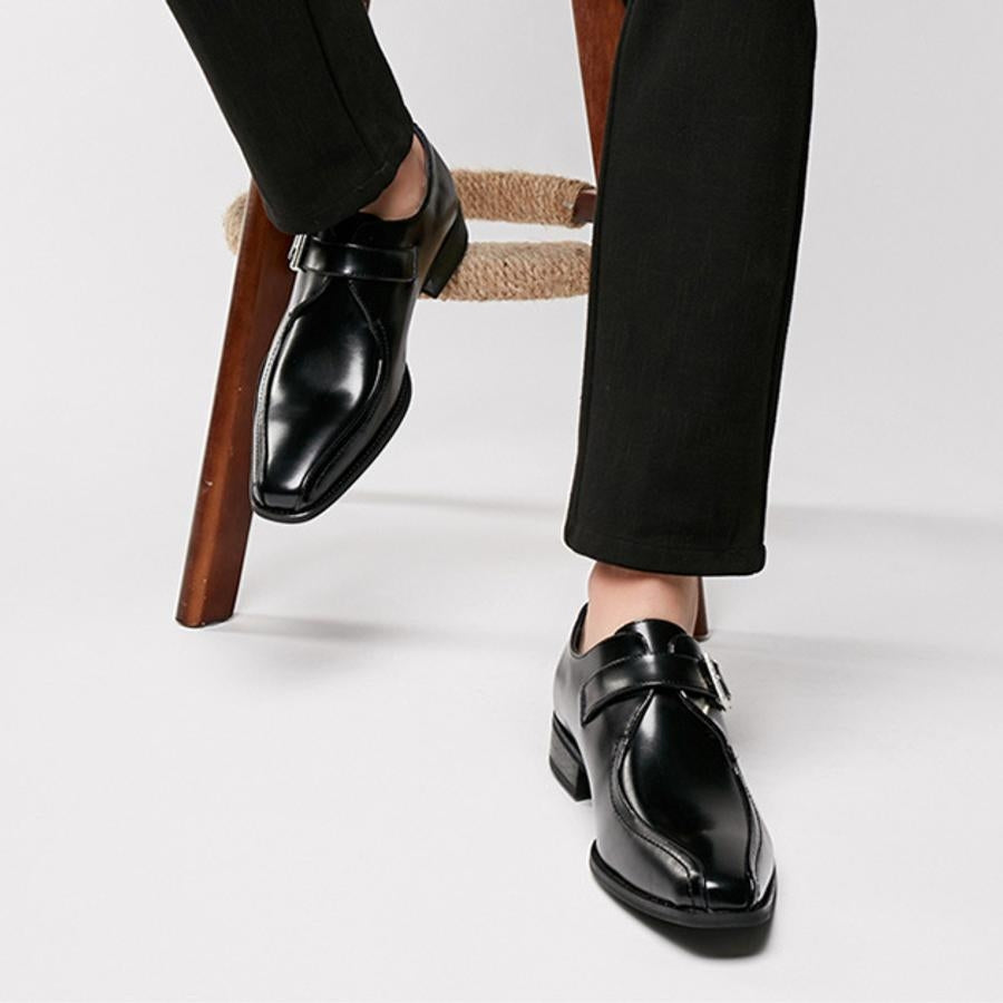 Elegant Pu Buckle Non-Slip Point Toe Dress Shoes