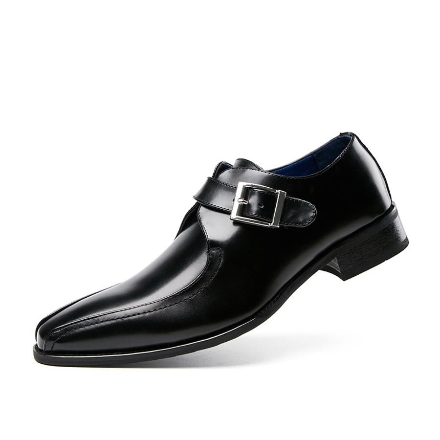 Elegant Pu Buckle Non-Slip Point Toe Dress Shoes