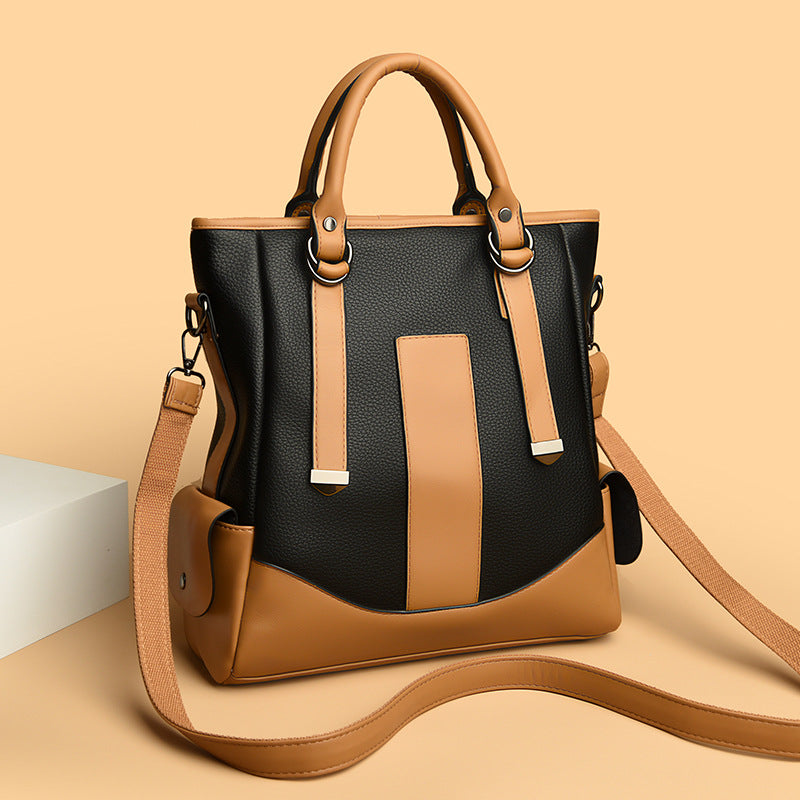 Double Arrow Contrast Tote Shoulder Messenger Bag