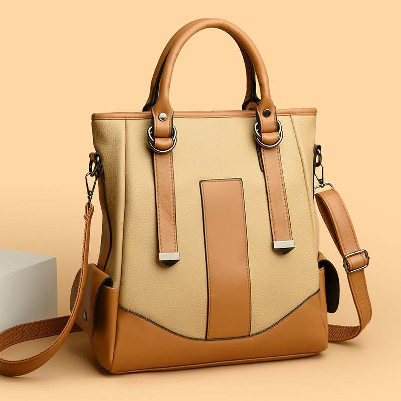 Double Arrow Contrast Tote Shoulder Messenger Bag