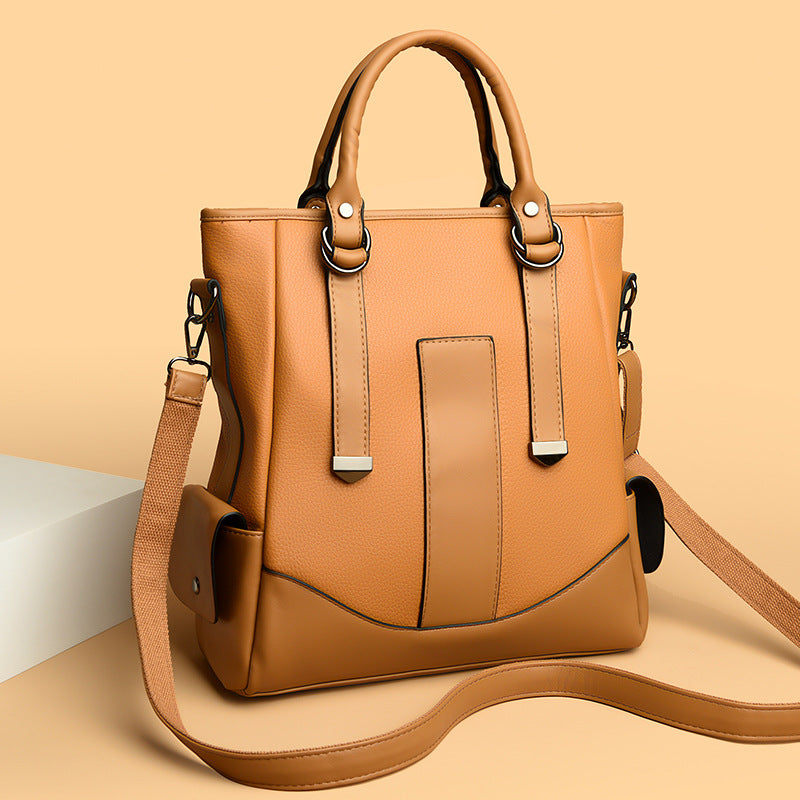 Double Arrow Contrast Tote Shoulder Messenger Bag