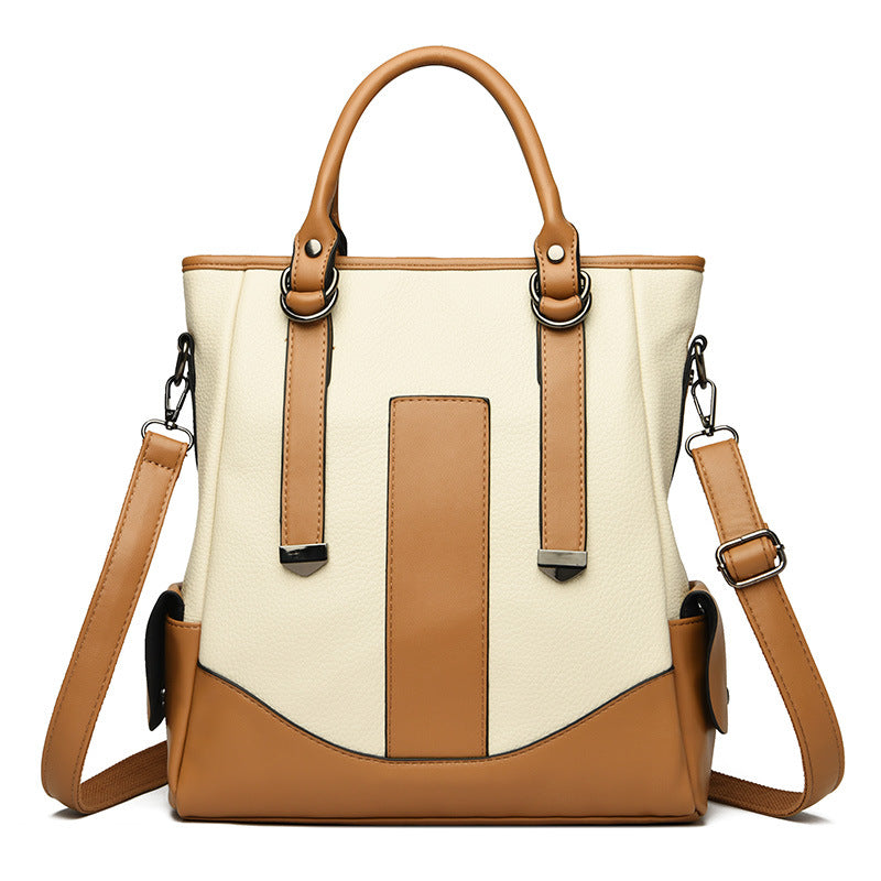 Double Arrow Contrast Tote Shoulder Messenger Bag