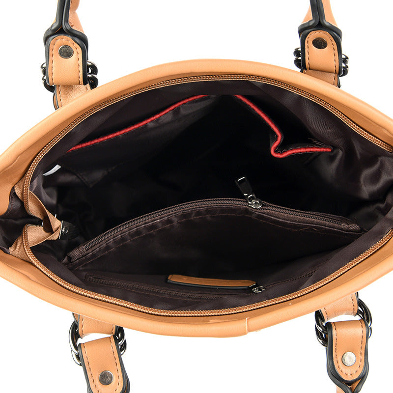 Large All Seasons Pu Leather Classic Style Handbag