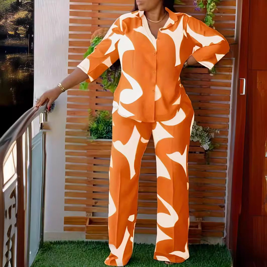 Trendy Casual Comfortable Loose Simple Pants Set