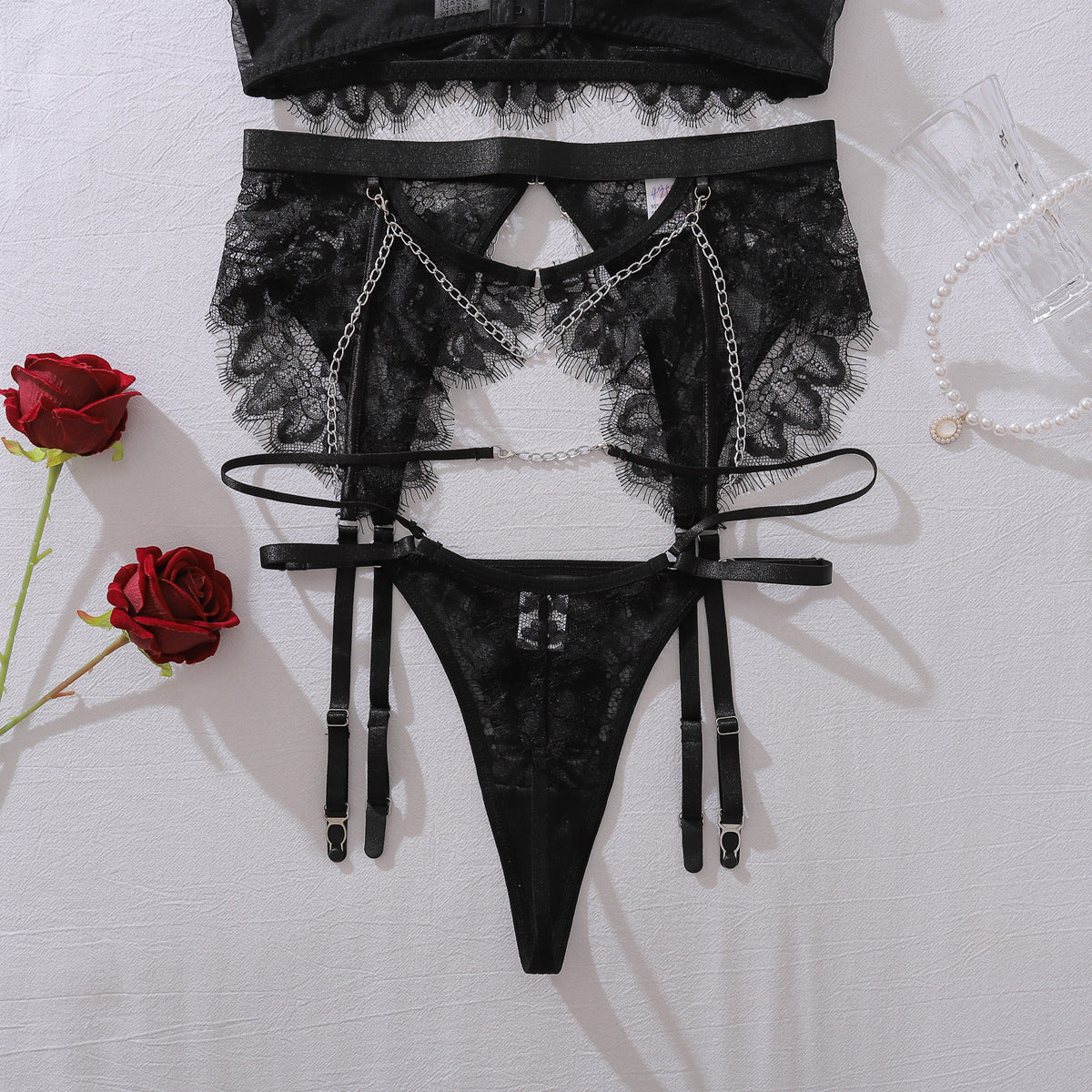 Lace See Through Eyelash Body Shaping Underwear