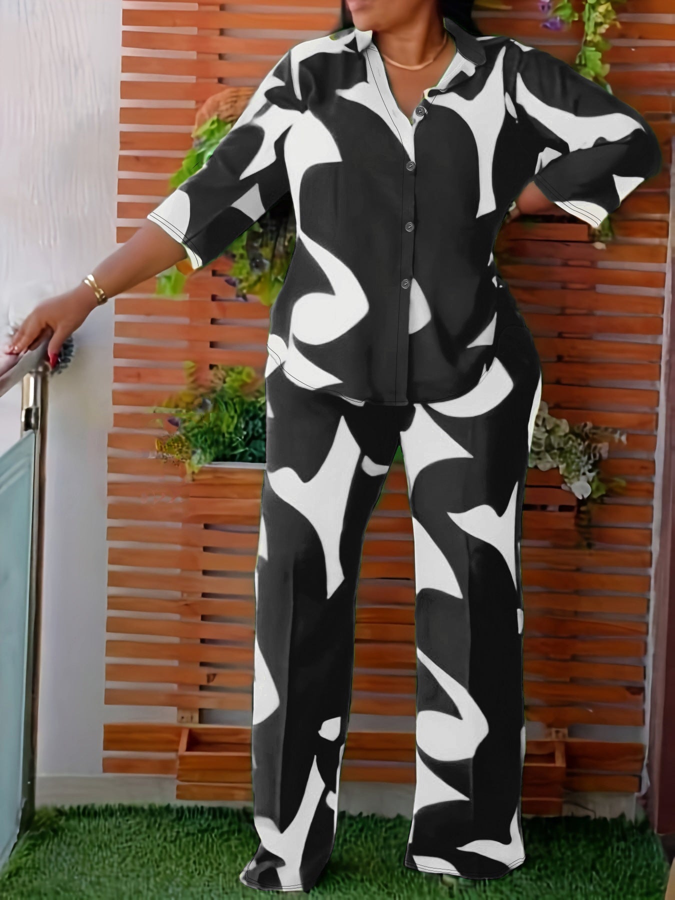 Trendy Casual Comfortable Loose Simple Pants Set