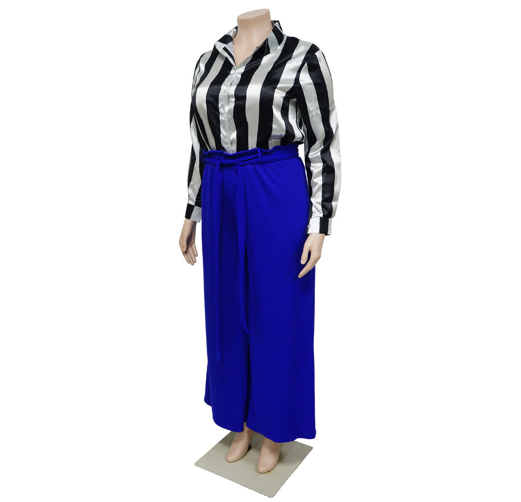 Printed Elegant Wide Leg Pants Set