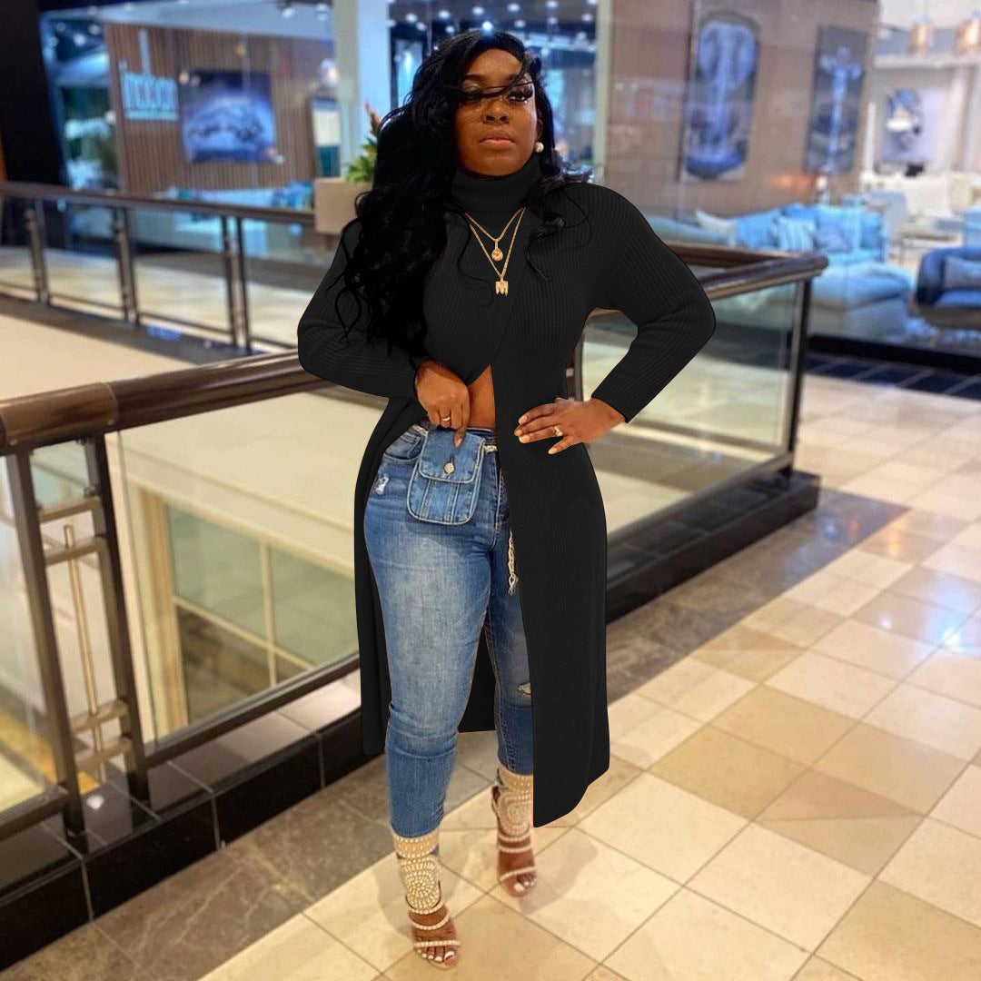 Pullover Split Sweater Dress