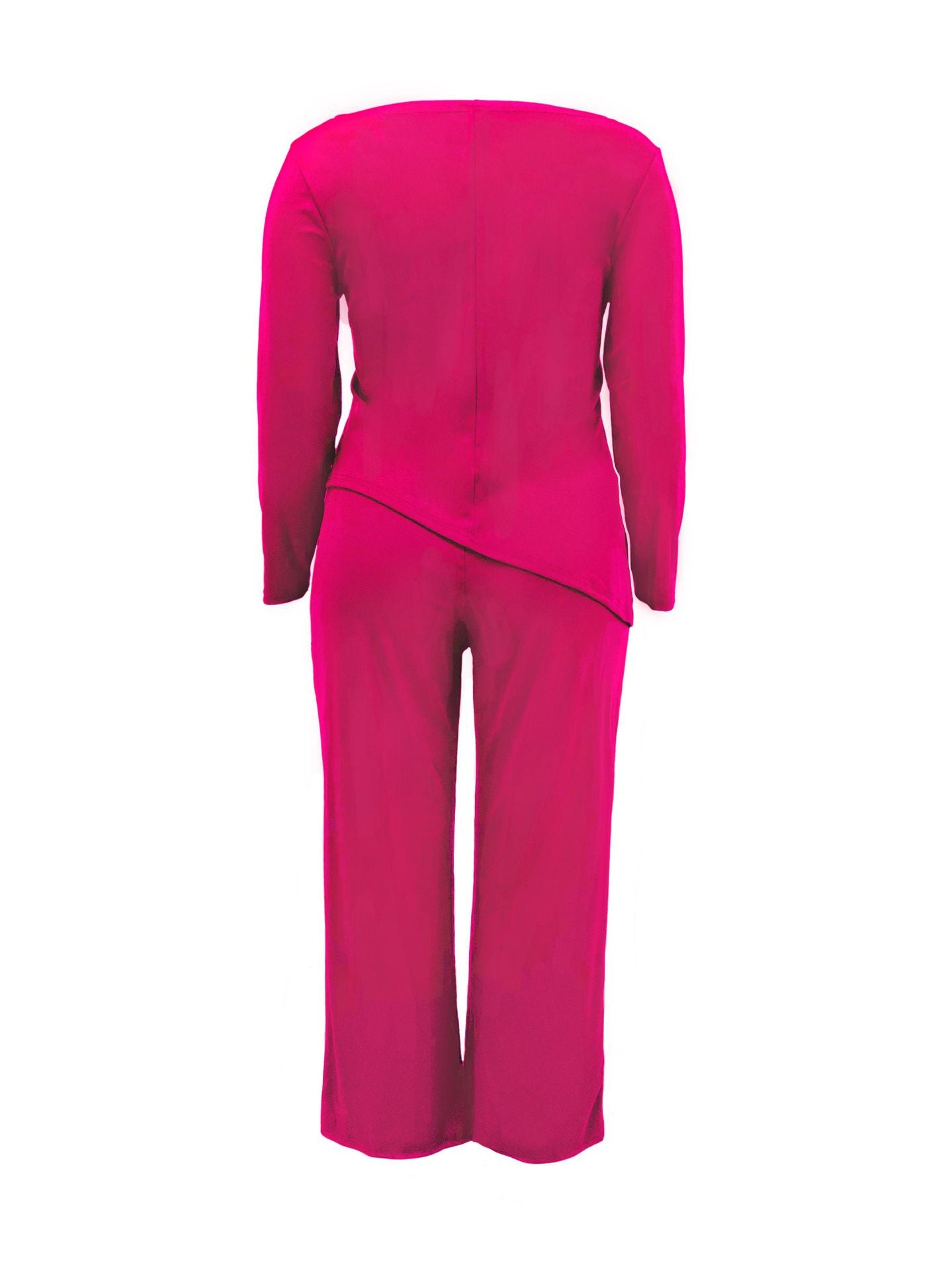 Casual Solid Asymmetric Two-Piece Set