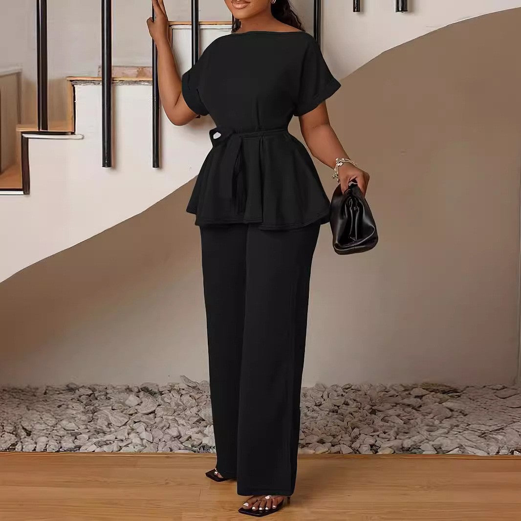 Solid Color Loose Pants Outfit