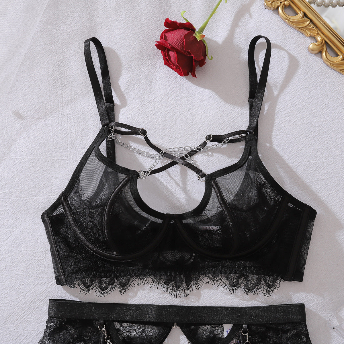 Lace See Through Eyelash Body Shaping Underwear