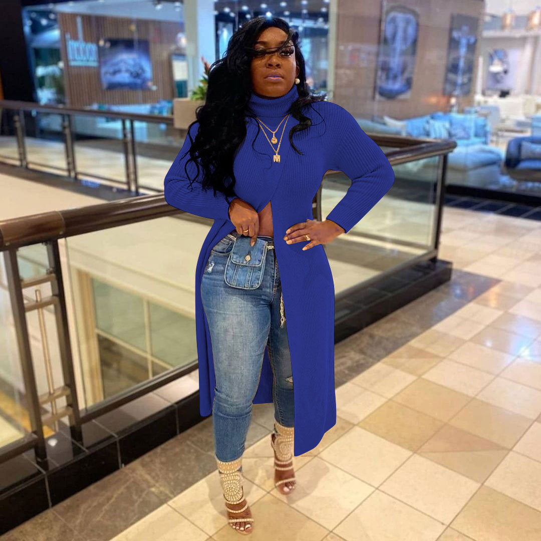 Pullover Split Sweater Dress