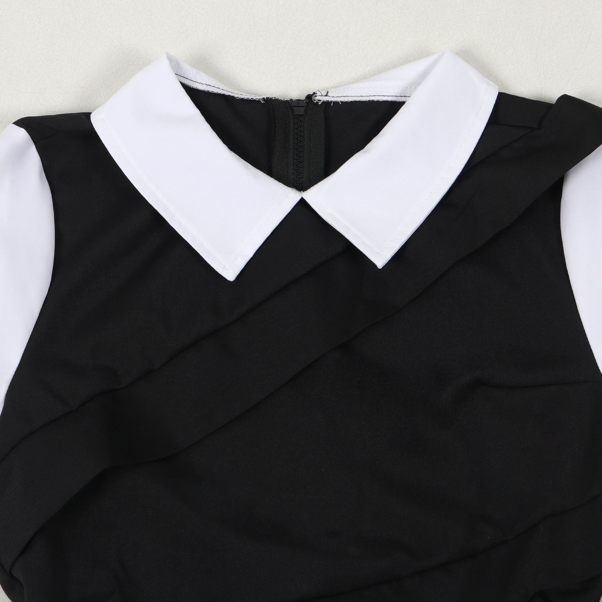 Contrast False Two Piece Ribbon Dress