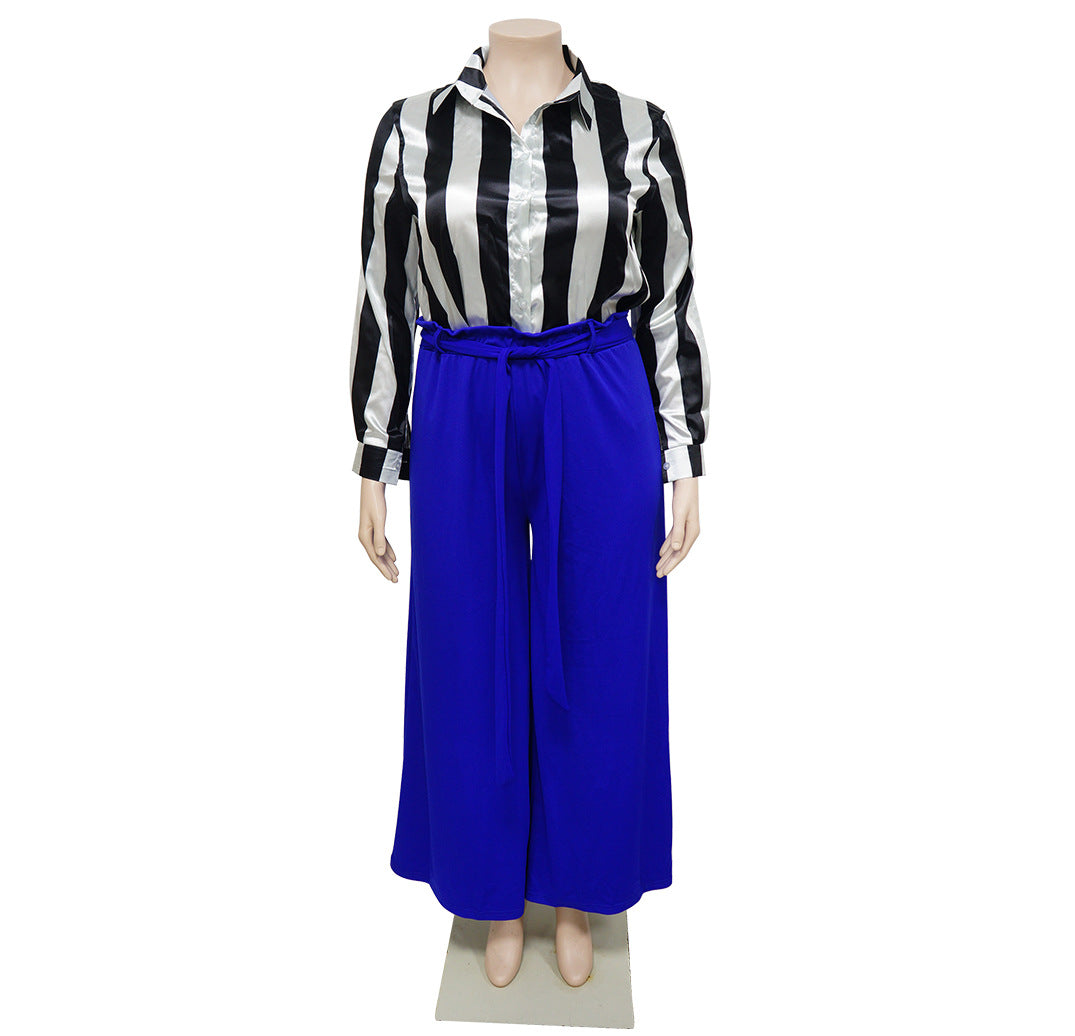 Printed Elegant Wide Leg Pants Set