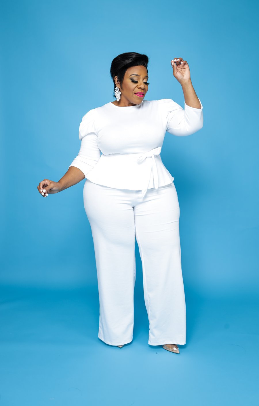 Platform Solid Color Long-Sleeved Trousers Two-Piece Suit