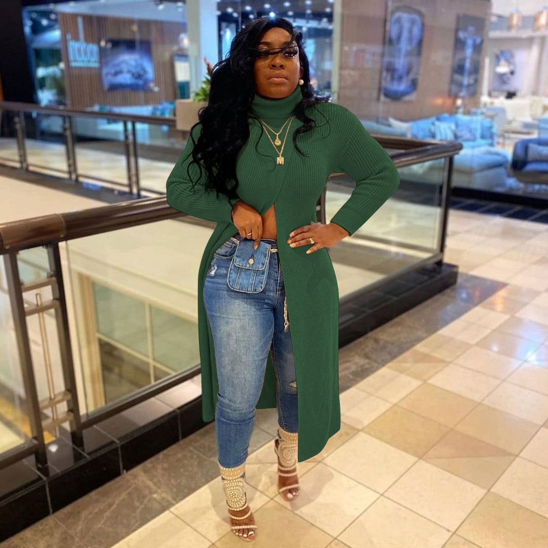 Pullover Split Sweater Dress