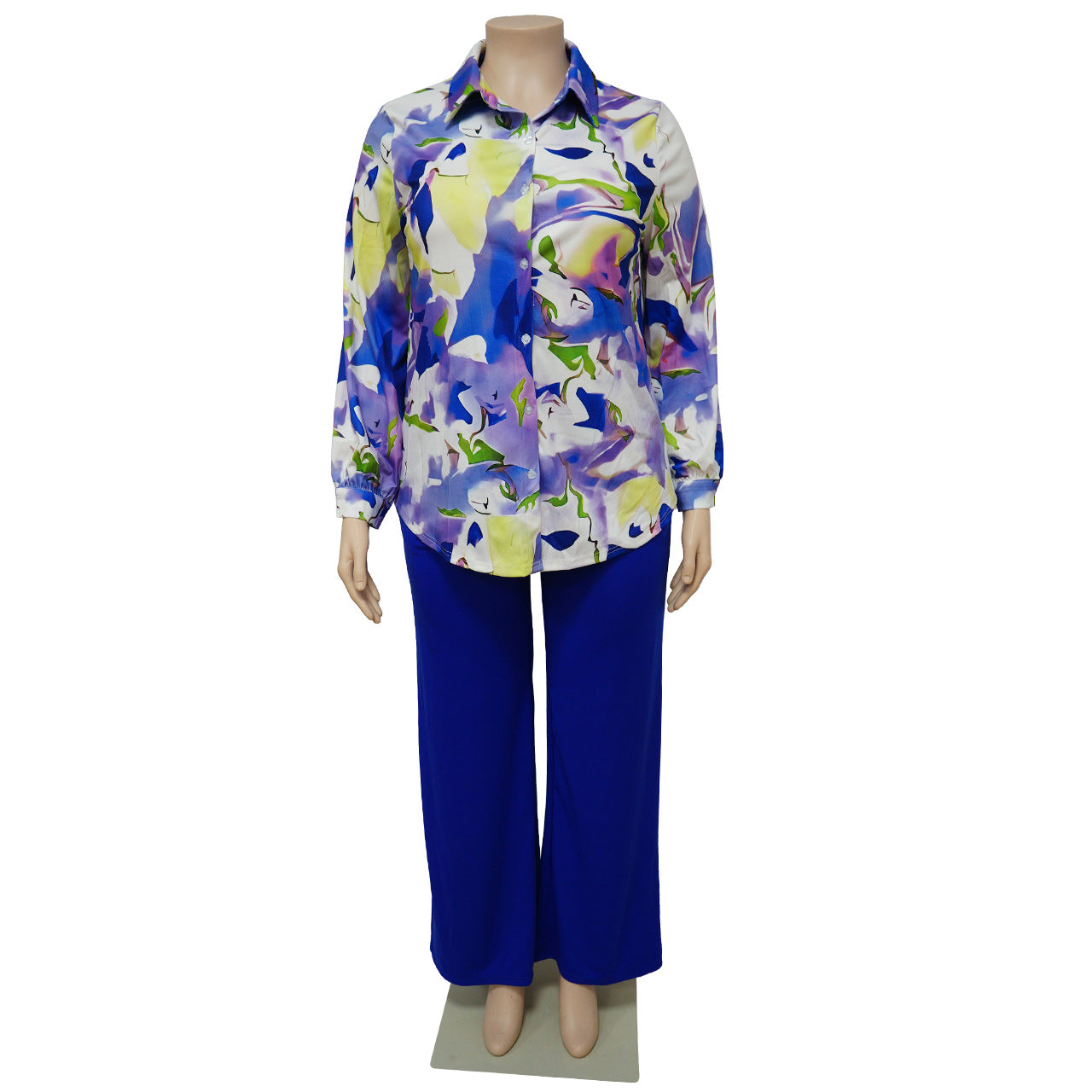 Loose Casual Printed Top & Wide Leg Pants