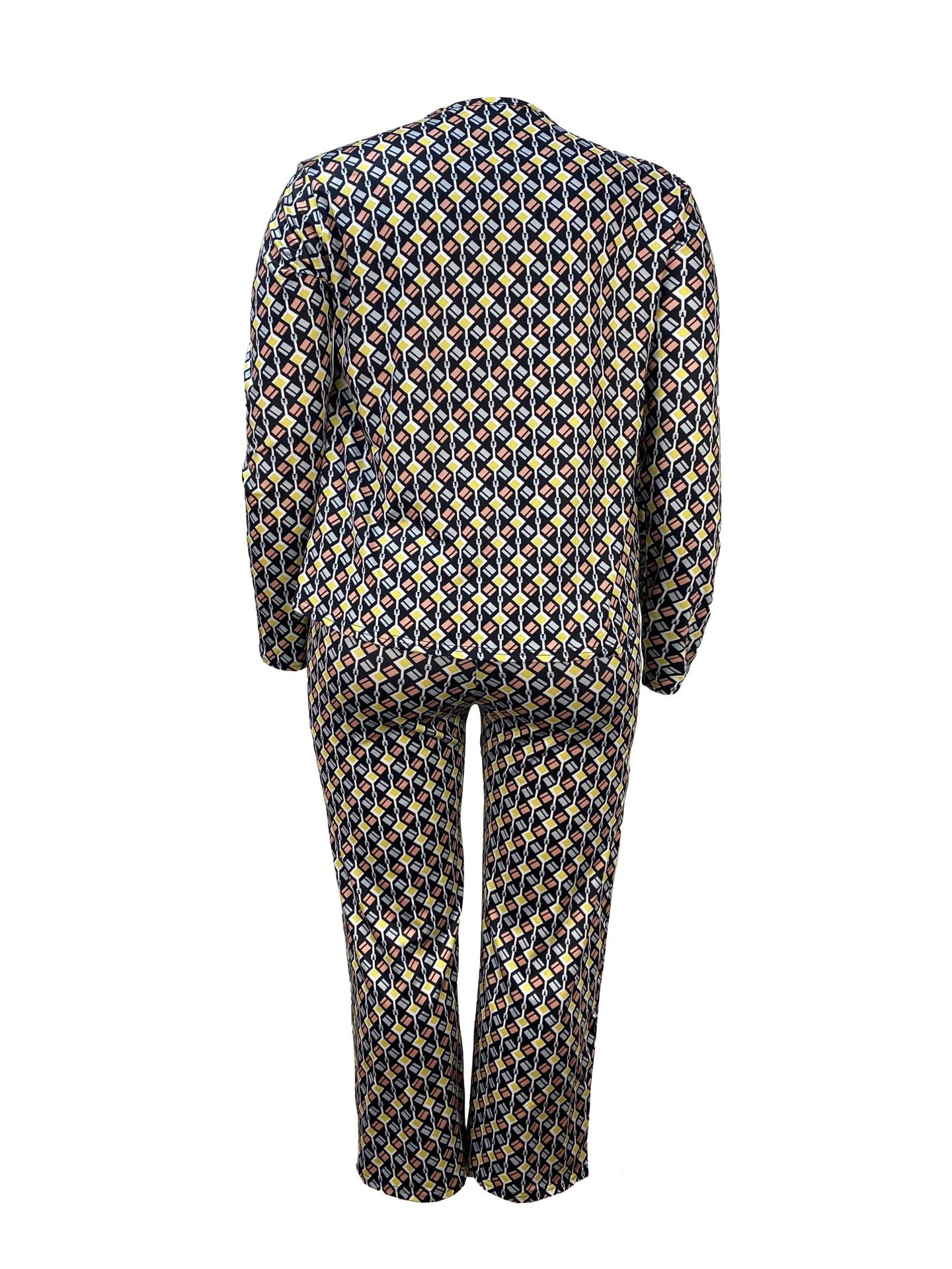 Casual Comfortable Loose Print Two Piece Set