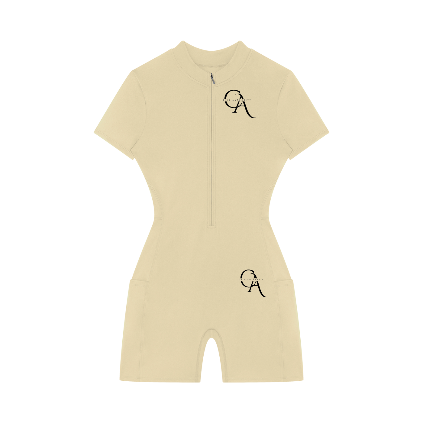 Women's Quarter-Zip Short Sleeve Romper