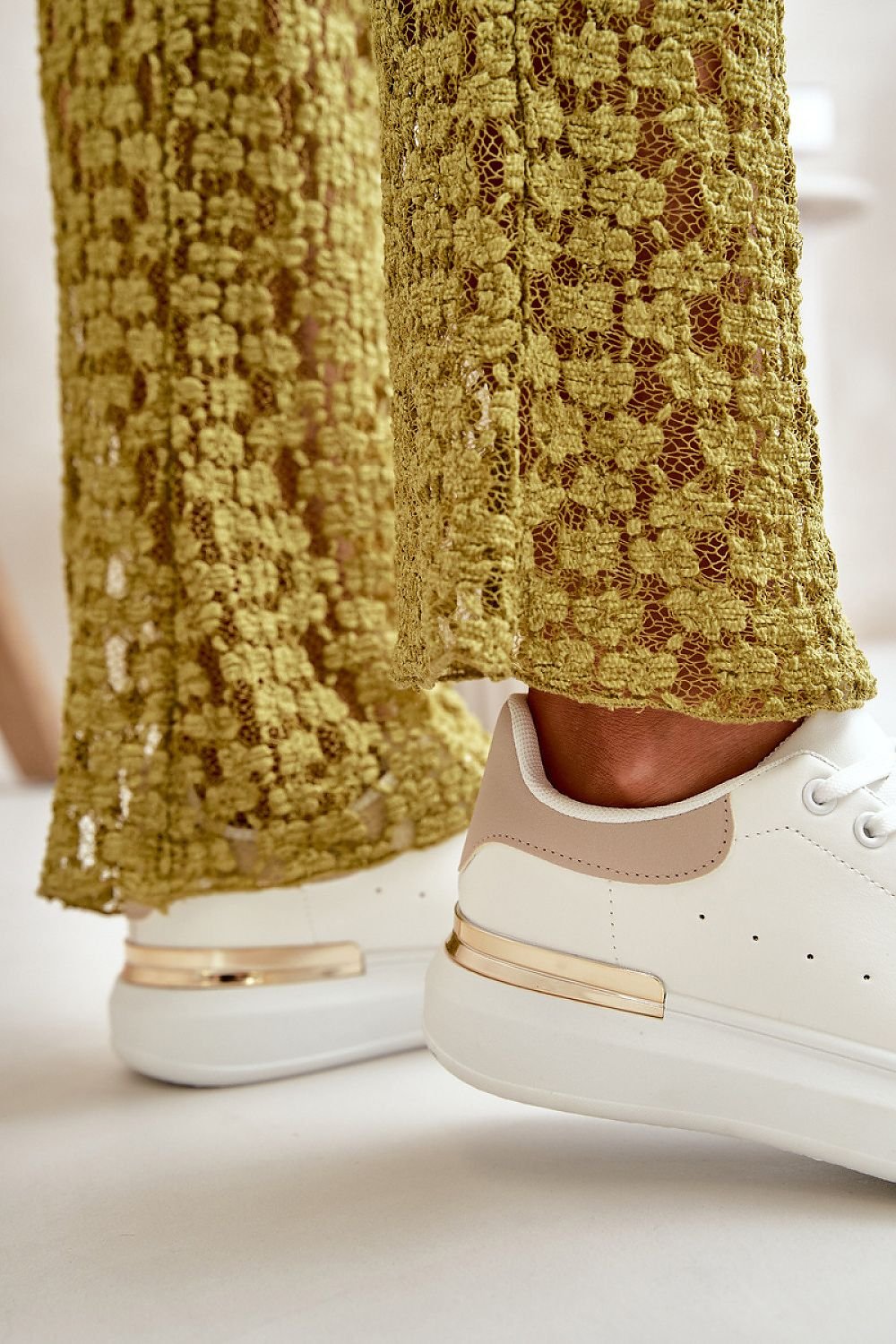 Luxe White Gold Sneakers