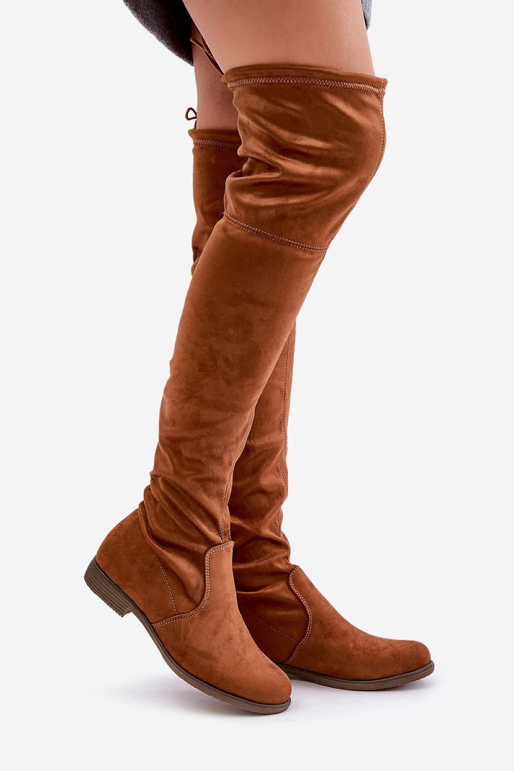 Luxe Brown Suede Zipper Boot