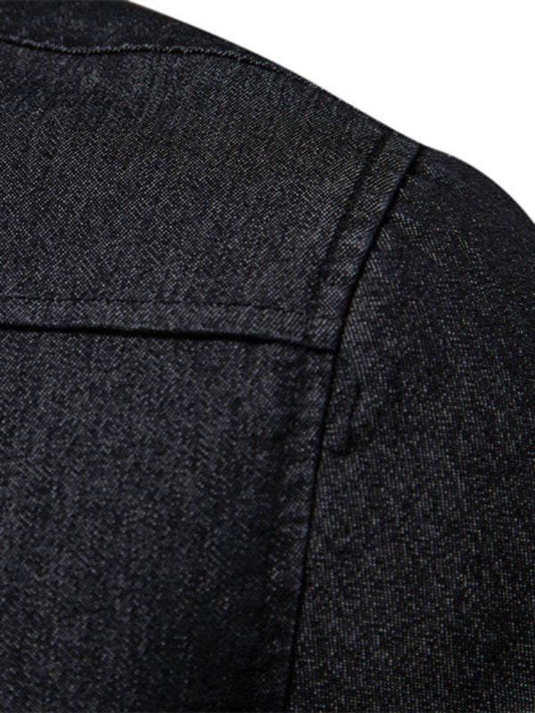 Denim non-iron long-sleeved shirt